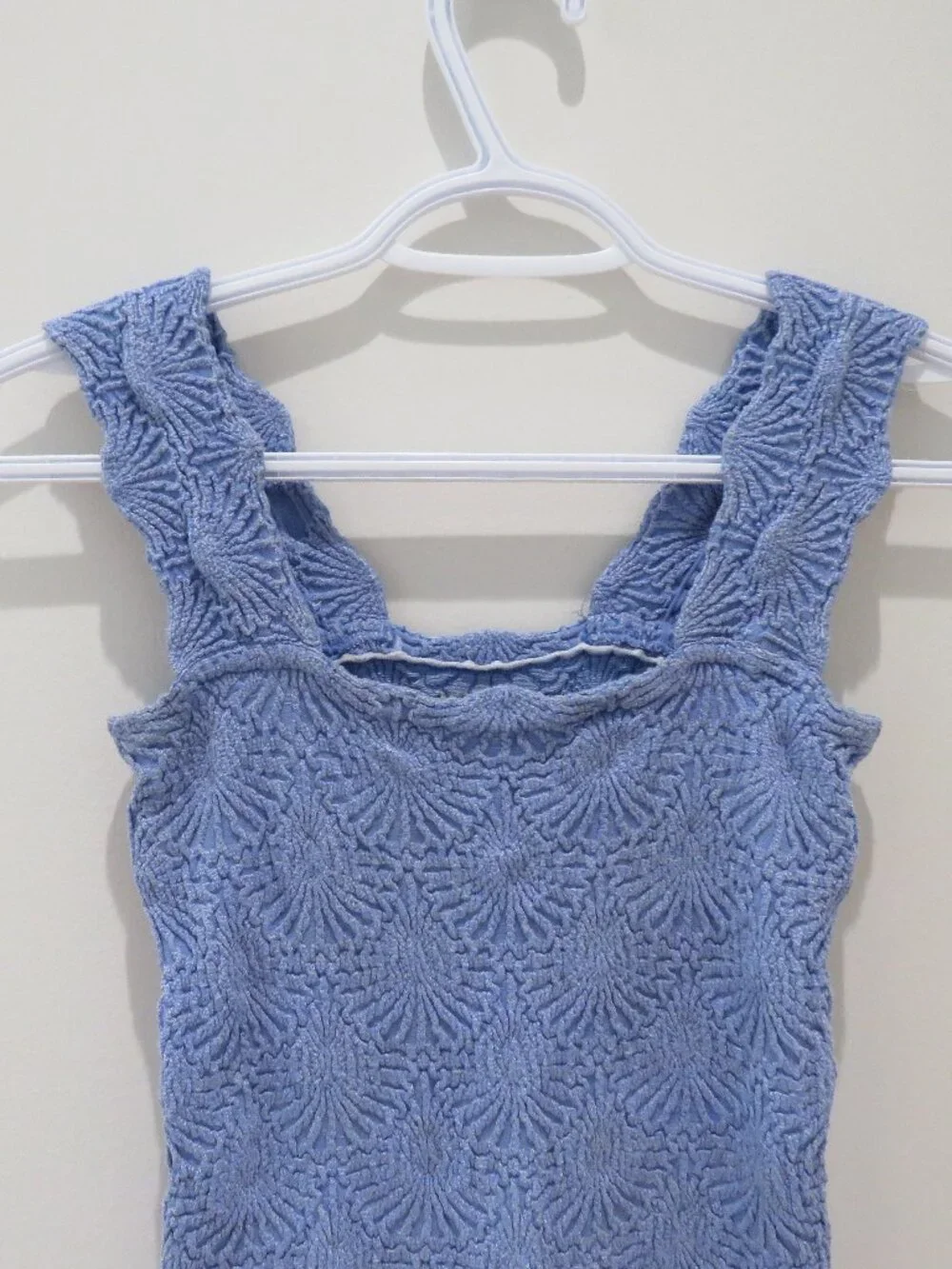 INTIMATELY FREE PEOPLE Love Letter Cami Top Amparo Blue Texture Floral Pastel - Picture 3 of 12